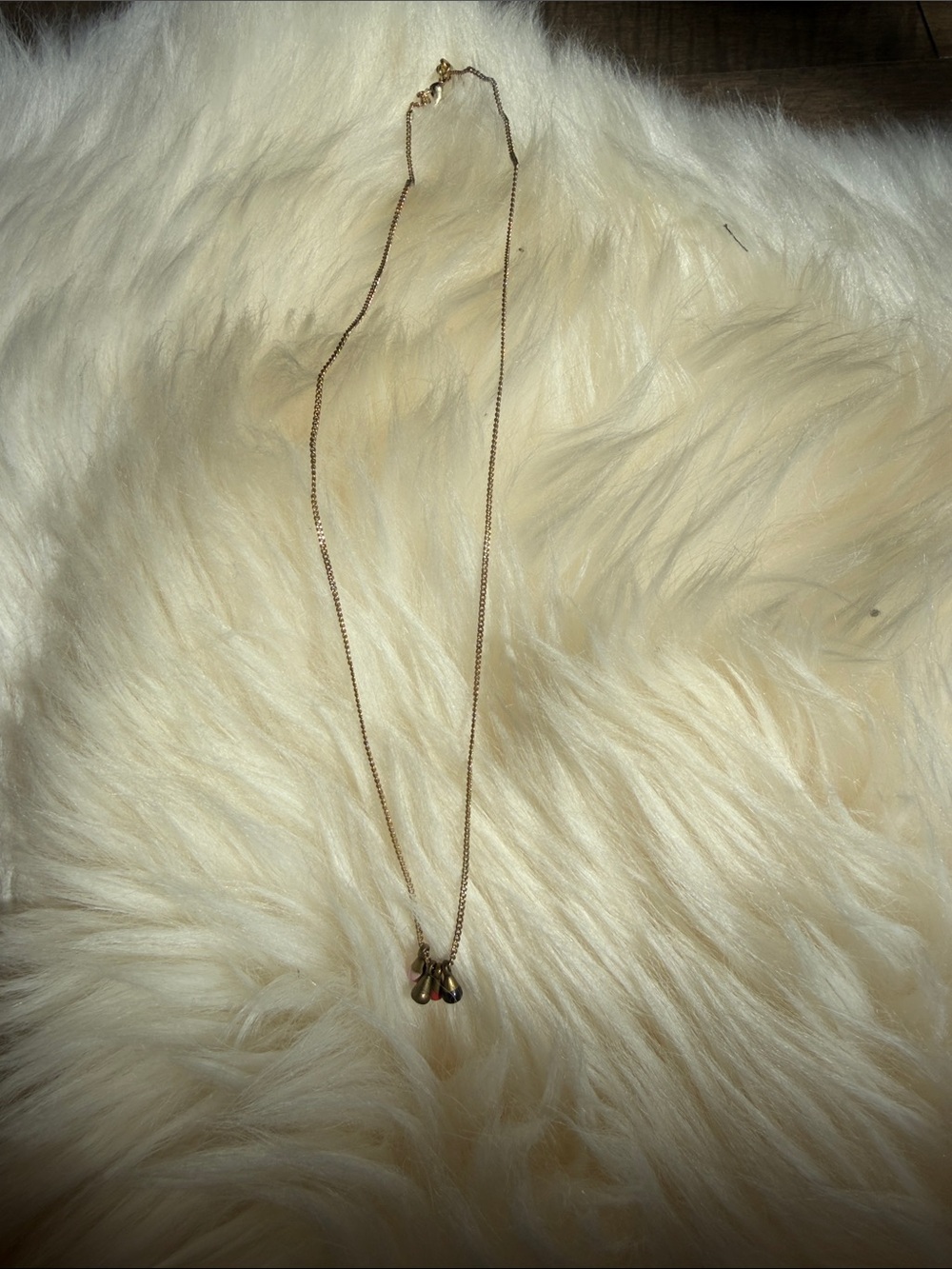 Scotch & Soda Gold-Tone Necklace with Triple Teardrop Charms